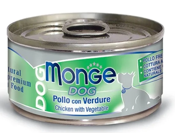 MONGE CANE NATURAL LATTINA ADULTO POLLO & VERDURE 95 GR
