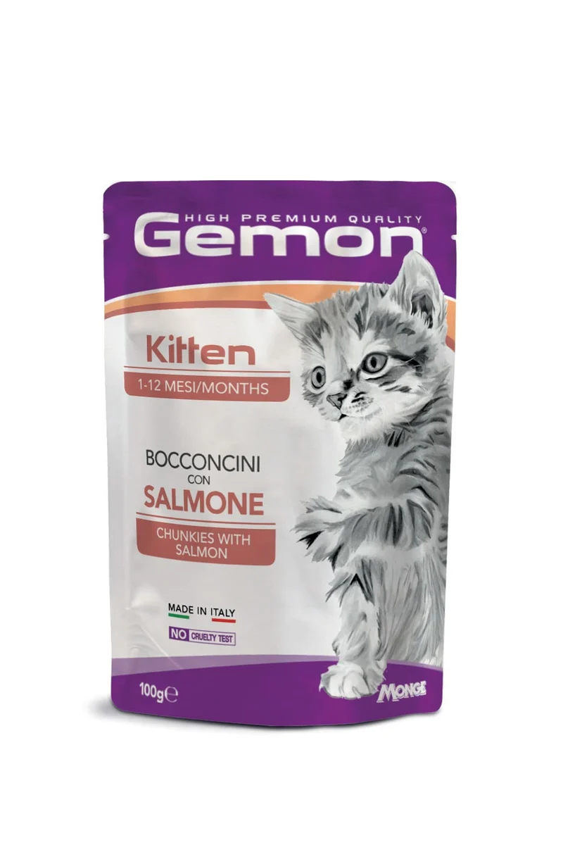 Gemon Gatto Bocconcini Kitten Salmone Busta 100 g