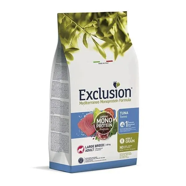 Exclusion Mediterraneo Adult Tonno e Riso - Crocchette Cani Taglia Large - 12 kg