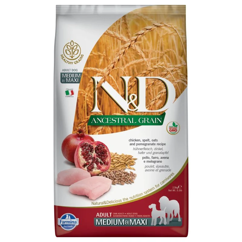 Farmina N&D Ancestral Grain Adult Medium/Maxi Pollo e Melograno - 12 kg