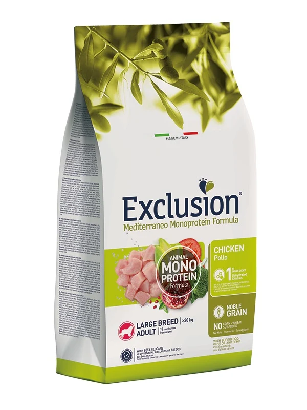 Exclusion Cane Mediterraneo Adulto Large Pollo 12 kg