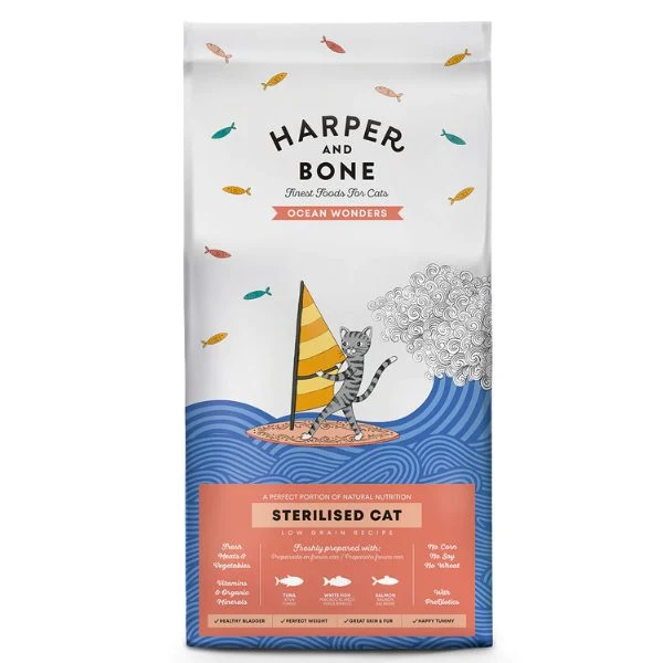 Harper & Bone Gatto Sterilised Ocean Wonders - Crocchette al Pesce - 2 kg