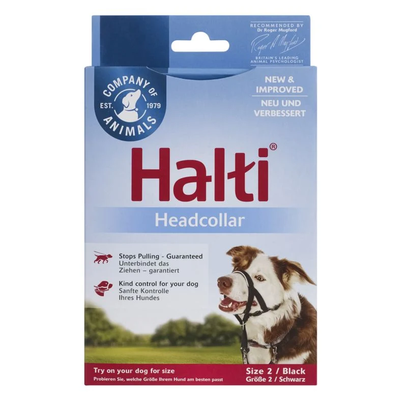 Halti Headcollar Collare a Cavezza per Cani - Nero - Misura 2 - Sicurezza