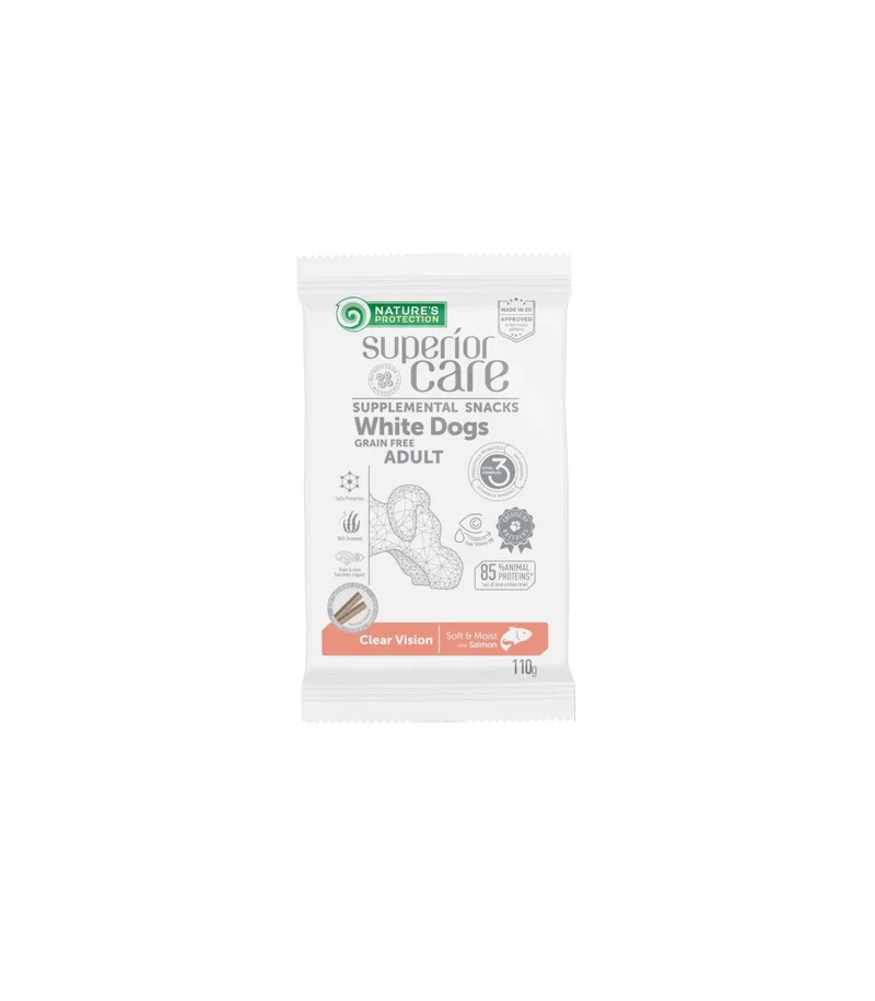 Nature's Protection Superior Care Snack White Dog Clear Vision Salmon - 110 g
