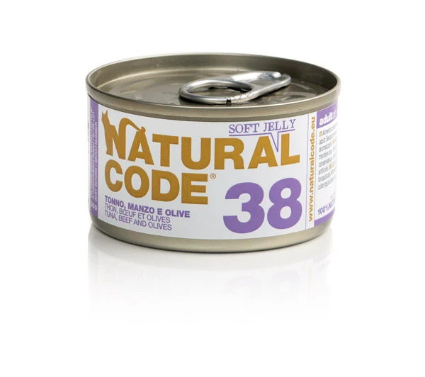Natural Code Gatto Lattina (38) Adulto Tonno, Manzo & Olive 85 g