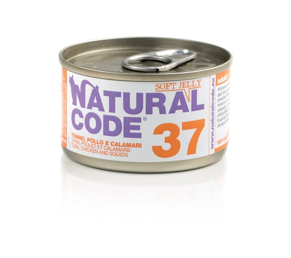 Natural Code Gatto Lattina (37) Adulto Tonno, Pollo & Calamari 85 g