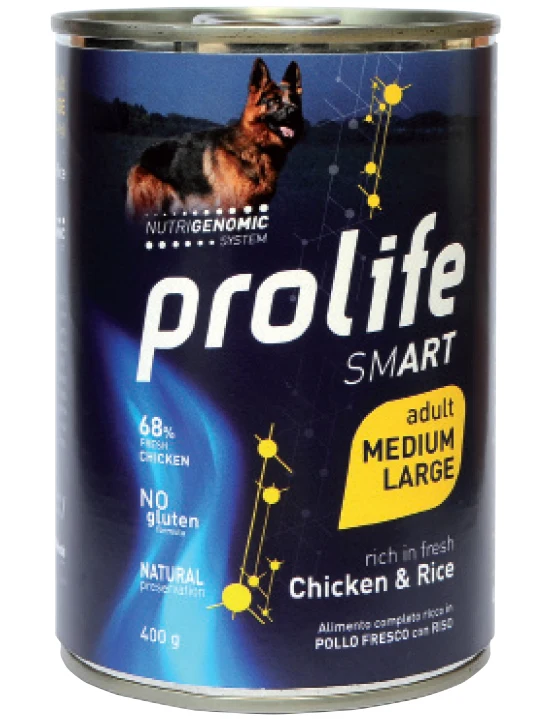 Prolife Cane Smart Adulto Medium & Large Pollo & Riso Lattina 400 g