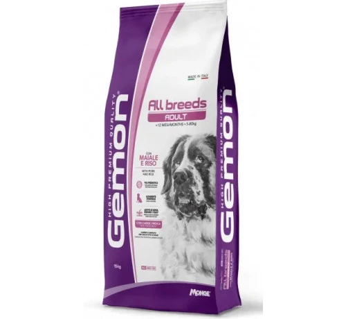 Gemon Adult Medium Maiale - Crocchette Complete per Cani - 15 kg