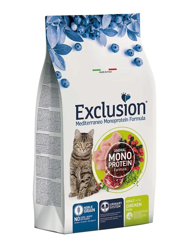 Exclusion Mediterraneo Adult Pollo - Crocchette per Gatti - 300 g