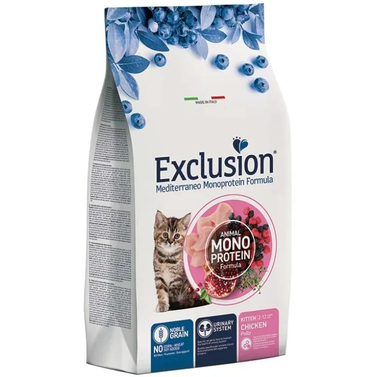 Exclusion Mediterraneo Kitten Pollo - Crocchette per Gattini - 300 g