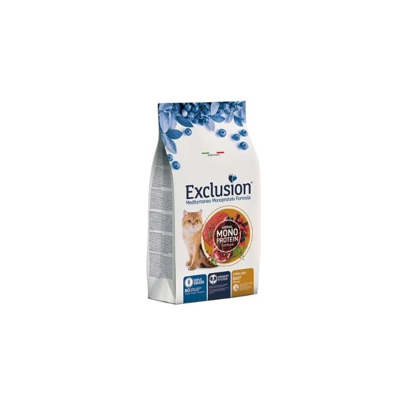 Exclusion Mediterraneo Sterilized Manzo - Crocchette Gatto - 300 g