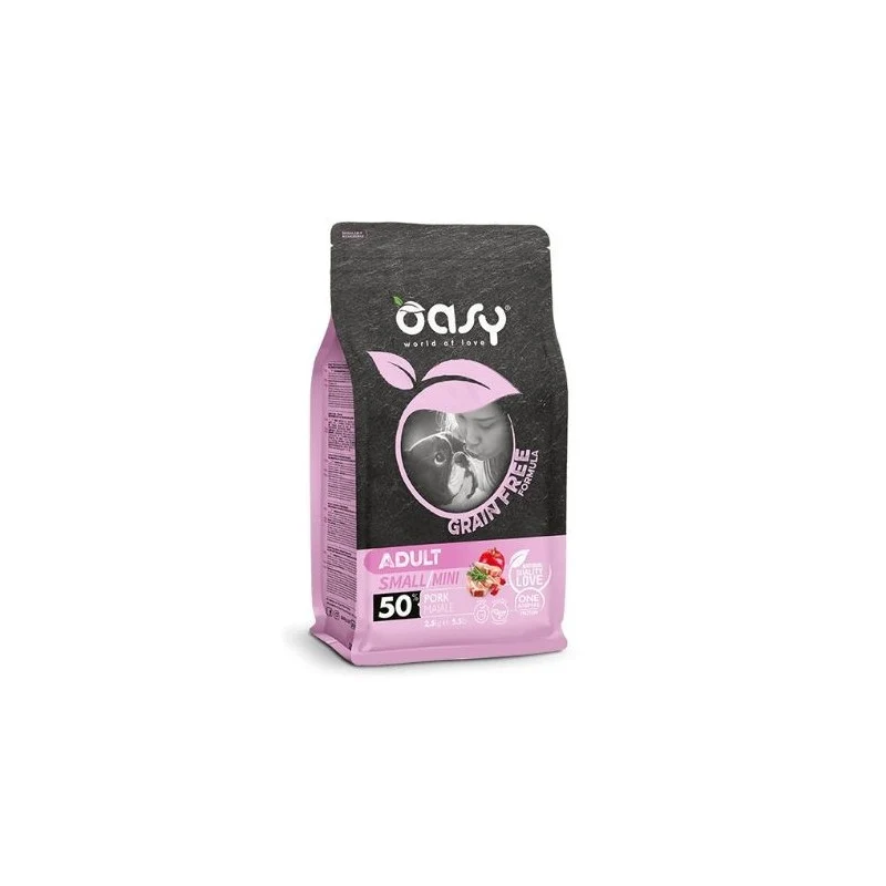 Oasy Grain Free Adult Small/Mini Maiale - Crocchette Cani - 800 g
