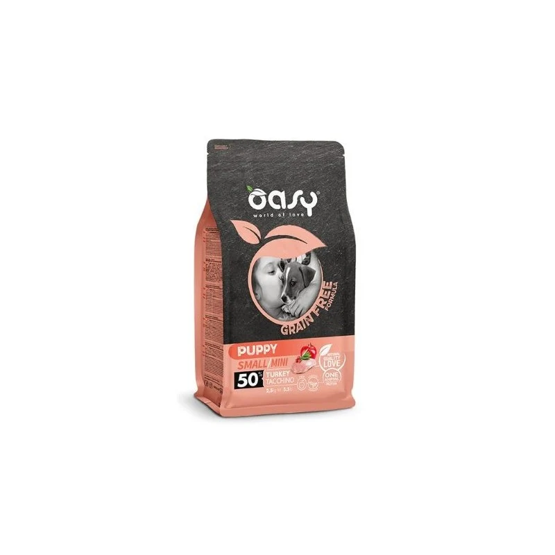 Oasy Grain Free Puppy Small/Mini Tacchino - Crocchette Cani - 2,5 kg