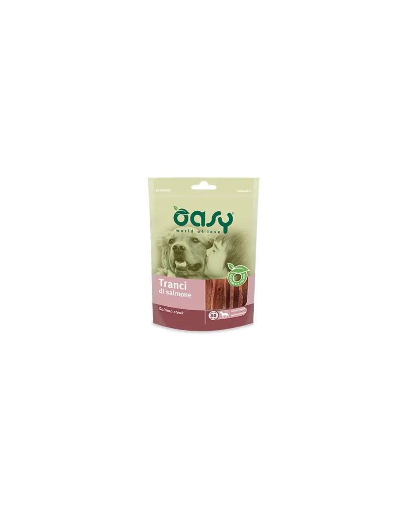 Oasy Tranci di Salmone - Snack Naturale e Gustoso per Cani - 80 g