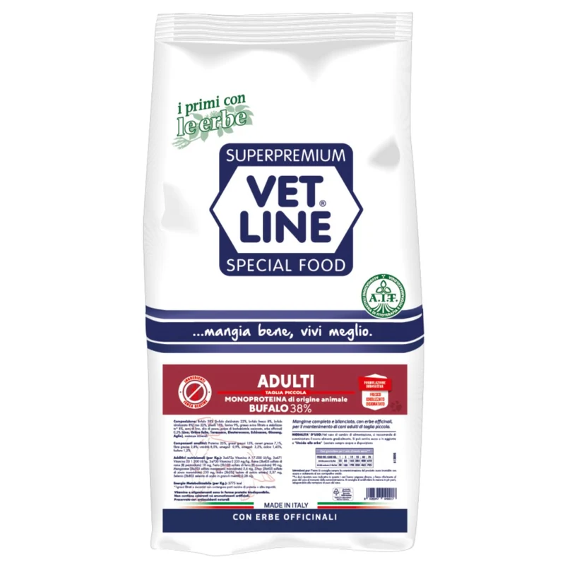 Vet Line Adulti al Bufalo Cani Taglia Piccola - Crocchette - 12,5 kg