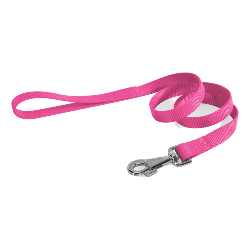Guinzaglio in Nylon Leopet per Cani Taglia L - Rosa Fluo - 120x2,5 cm