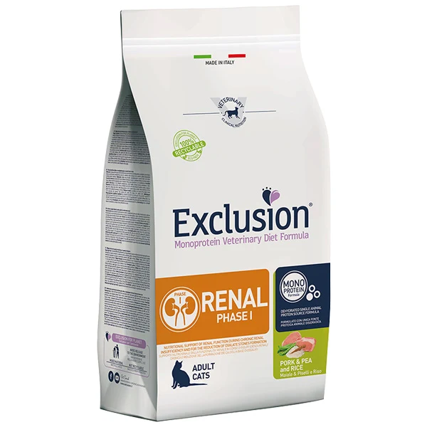 Exclusion Diet Renal Phase 1 Maiale e Riso - Crocchette Gatti - 300 g