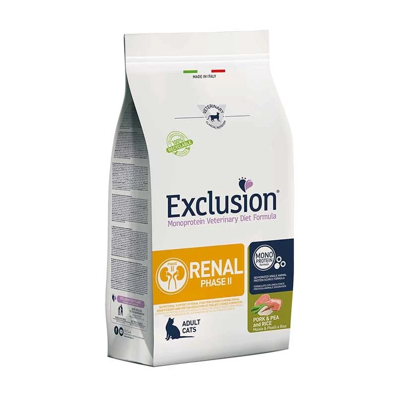Exclusion Diet Renal Phase 2 Maiale e Riso - Crocchette Gatti - 300 g