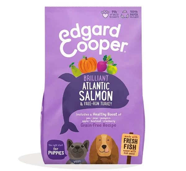 Edgard & Cooper Puppy Salmone e Tacchino - Crocchette per Cuccioli - 2,5 kg