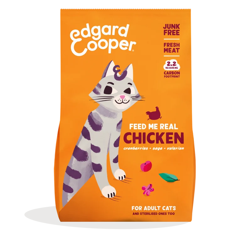 Edgard & Cooper Adult Gatto Pollo allevato a terra - Crocchette Grain Free - 325 g