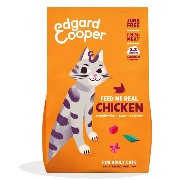 Edgard & Cooper Adult Gatto Pollo allevato a terra - Crocchette Grain Free - 1,75 kg