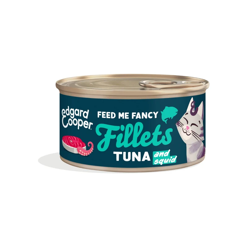 Edgard & Cooper Sfilaccetti Gatto Tonno Fresco e Calamari in Brodo - 70 g