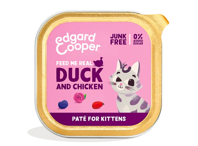Edgard & Cooper Paté Gatto Anatra e Pollo con Mirtilli e Rose - 85 g