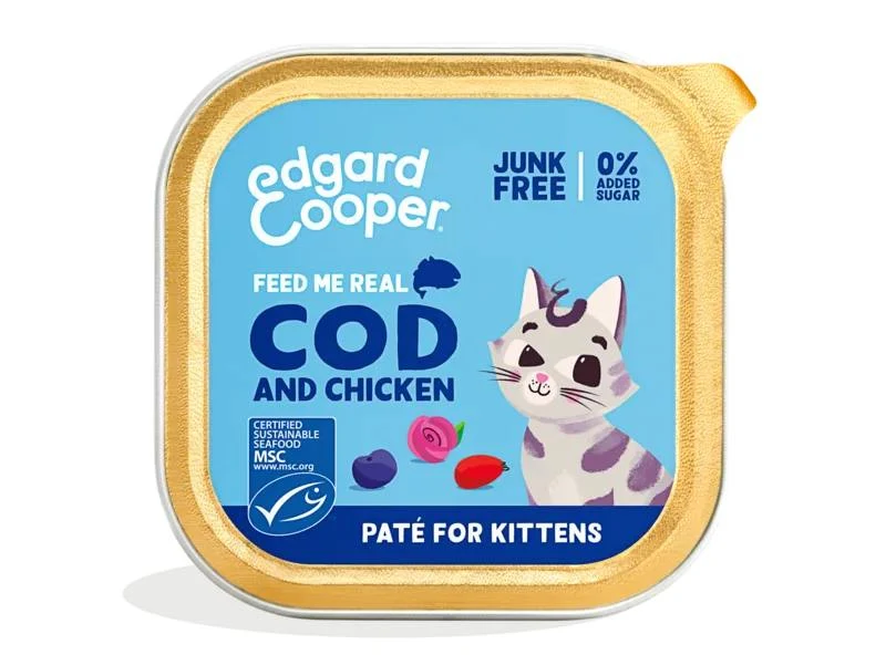 Edgard & Cooper Paté Gatto Merluzzo MSC e Pollo con Rose e Cinorrodo - 85 g