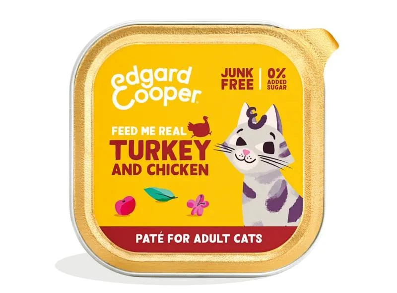Edgard & Cooper Paté Gatto Tacchino e Pollo con Mirtilli e Valeriana - 85 g