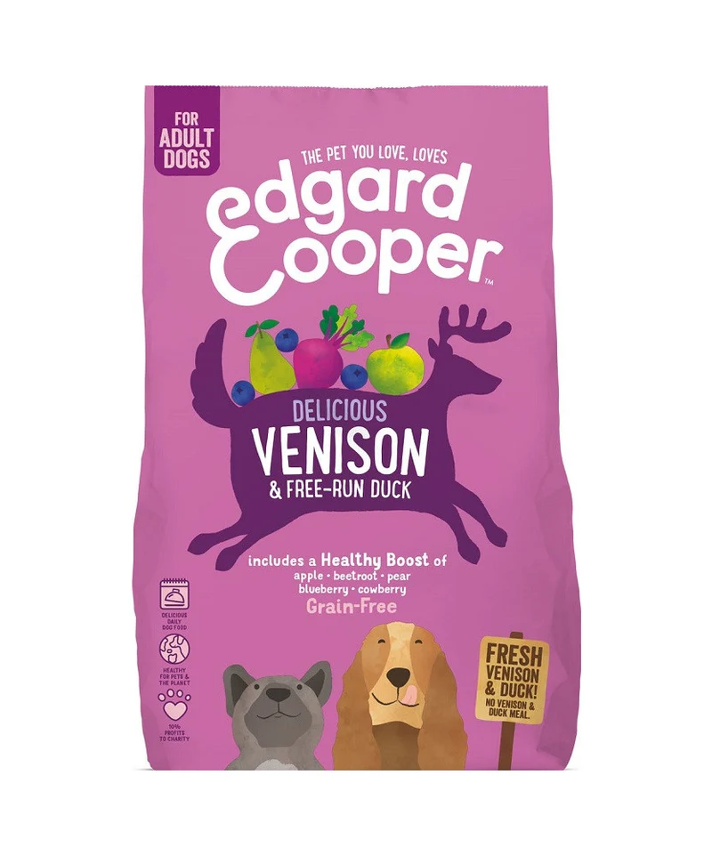 Edgard & Cooper Adult Cervo e Anatra - Crocchette Grain Free per Cani - 700 g