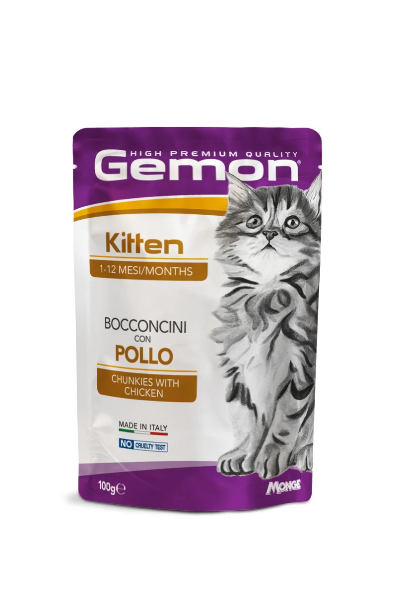 Gemon Gatto Bocconcini Kitten Pollo Busta 100 g