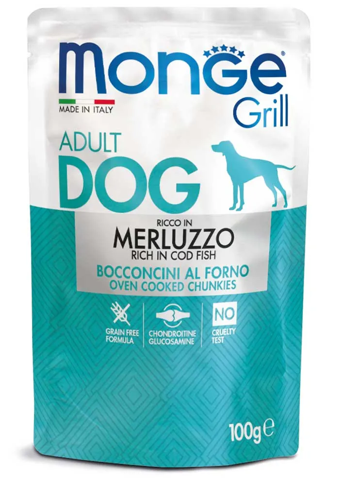 Monge Cane Grill Busta Adulto Merluzzo 100 g