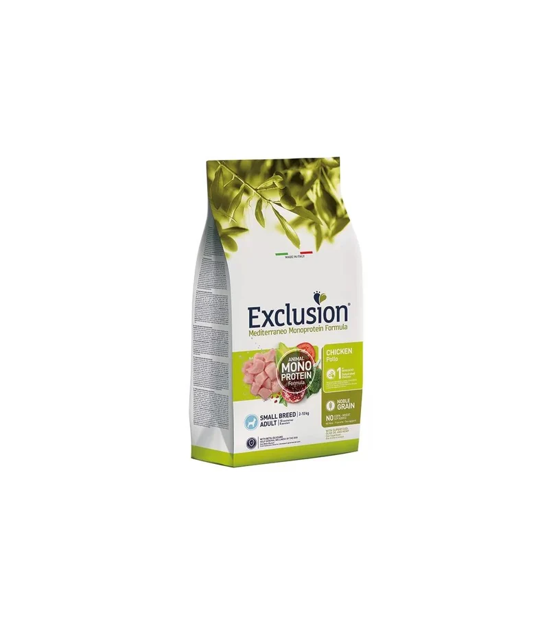 Exclusion Mediterraneo Adult Pollo e Riso - Crocchette Cani Taglia Small - 7 kg