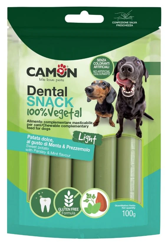 CAMON CANE SNACK NATURAL 100% VEGETAL STICK PREZZEMOLO&MENTA 100 GR