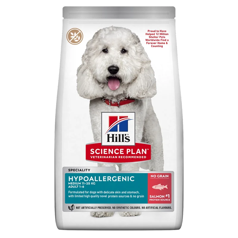 HILL'S CANINE ADULT HYPOALLERGENIC MEDIUM SALMONE 12 KG
