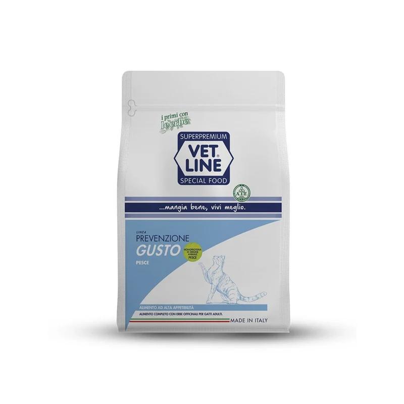 Vet Line Prevenzione Gusto Pesce - Crocchette Ipoallergeniche Gatti - 3 kg
