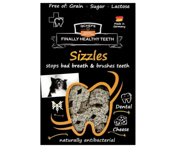 QChefs Sizzles - Snack Masticabile per Pulizia Dentale Cani - 110 g