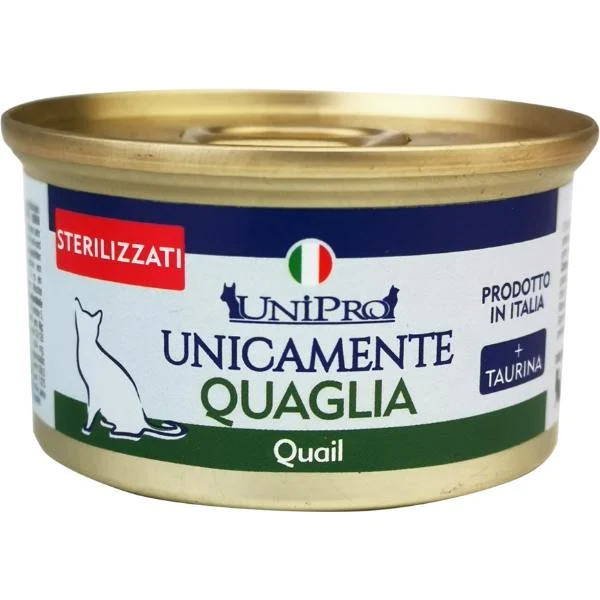 Unipro Unicamente Quaglia - Umido Monoproteico Gatti Sterilizzati - 85 g