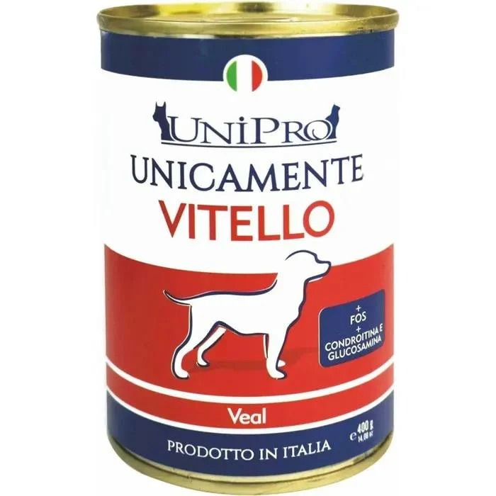 Unipro Unicamente Vitello - Alimento Umido Monoproteico per Cani - 400 g