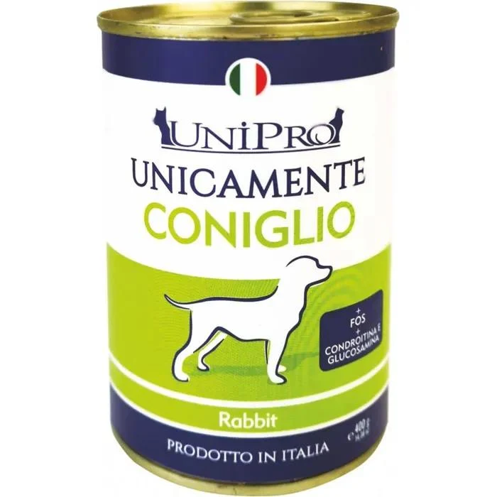 Unipro Unicamente Coniglio - Alimento Umido Monoproteico per Cani - 400 g