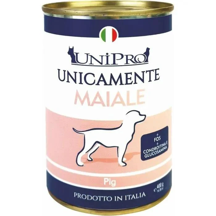 Unipro Unicamente Maiale - Alimento Umido Monoproteico per Cani - 400 g
