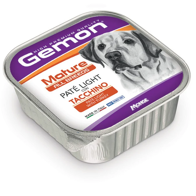 Gemon Cane Patè Light Mature All Breeds Tacchino Vaschetta 150 g
