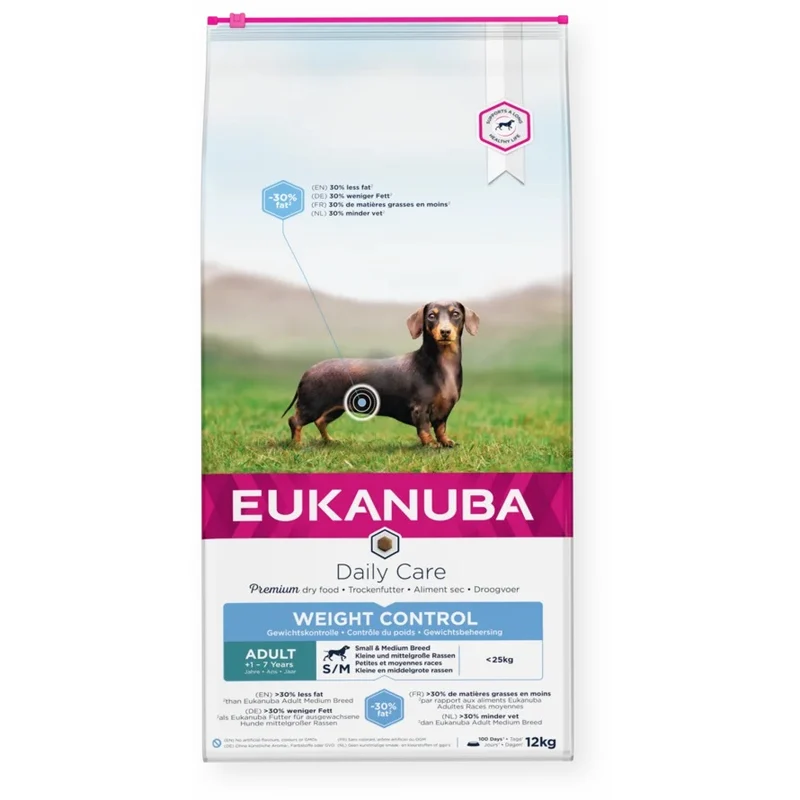 EUKANUBA CANE ADULTO SMALL&MEDIUM WEIGHT CONTROL 12 KG
