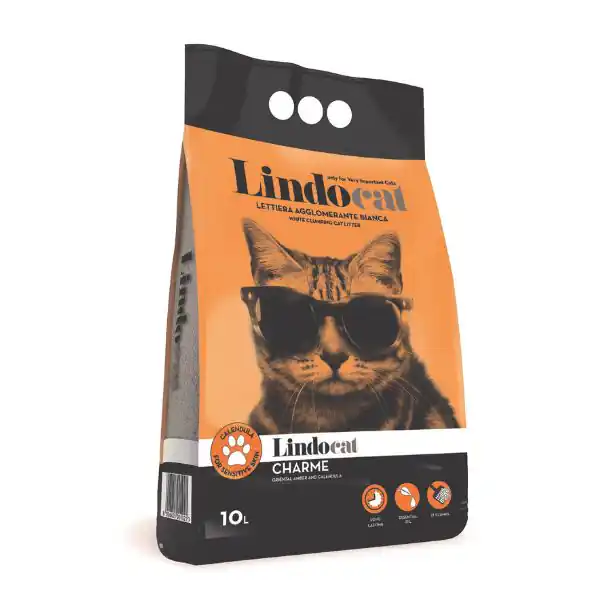 Lindocat Charme lettiera agglomerante in bentonite bianca profumata
