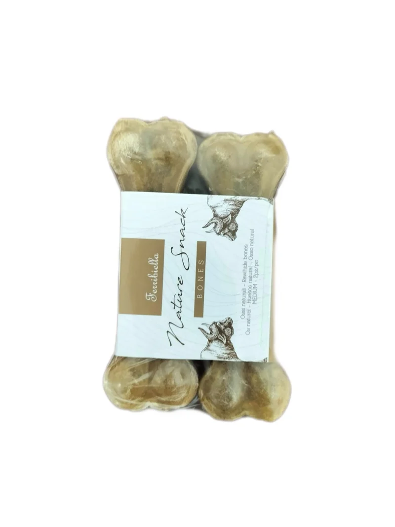 Ossa Bianche Masticabili per Cani - Snack Igiene Dentale - 12 cm 2 pz