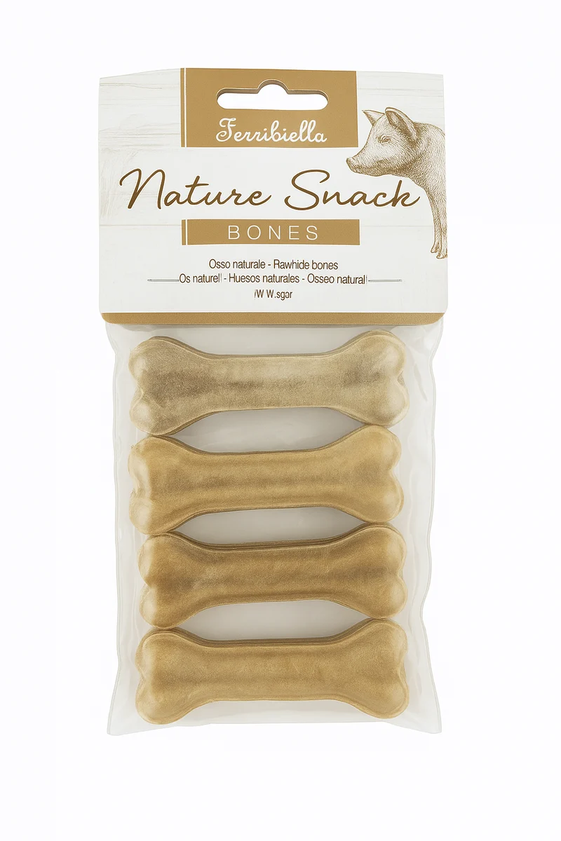 Ossa Mini Naturali Masticabili per Cani - Snack Dentale - 8 cm 4 pz