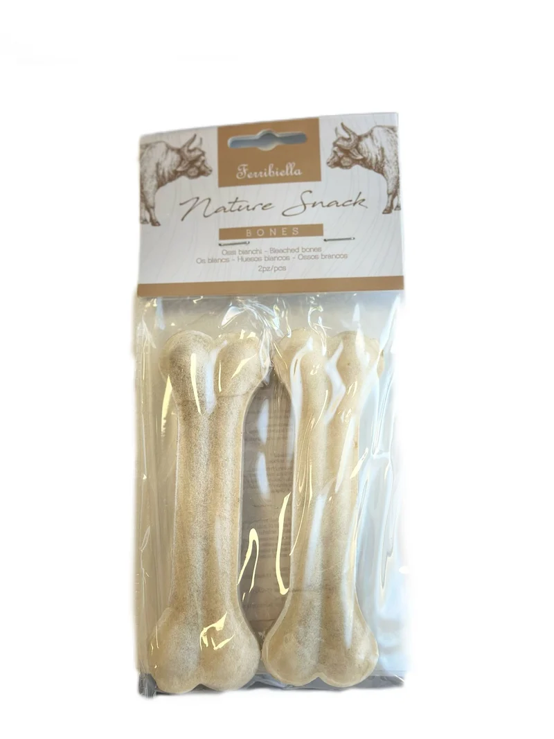 Ossa Piccole Naturali Masticabili per Cani - Snack Dentale - 10 cm 2 pz