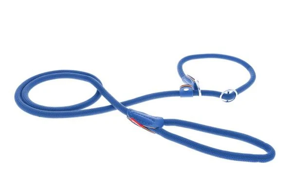 Set Guinzaglio con Collare in Corda per Cani - 10 mm x 183 cm Blu