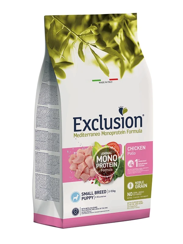 Exclusion Cane Mediterraneo Puppy Small Pollo 500 g