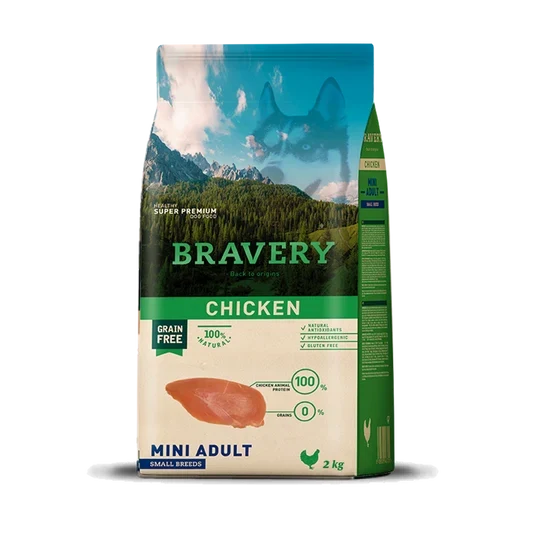 BRAVERY CANE ADULTO MINI POLLO 2 KG